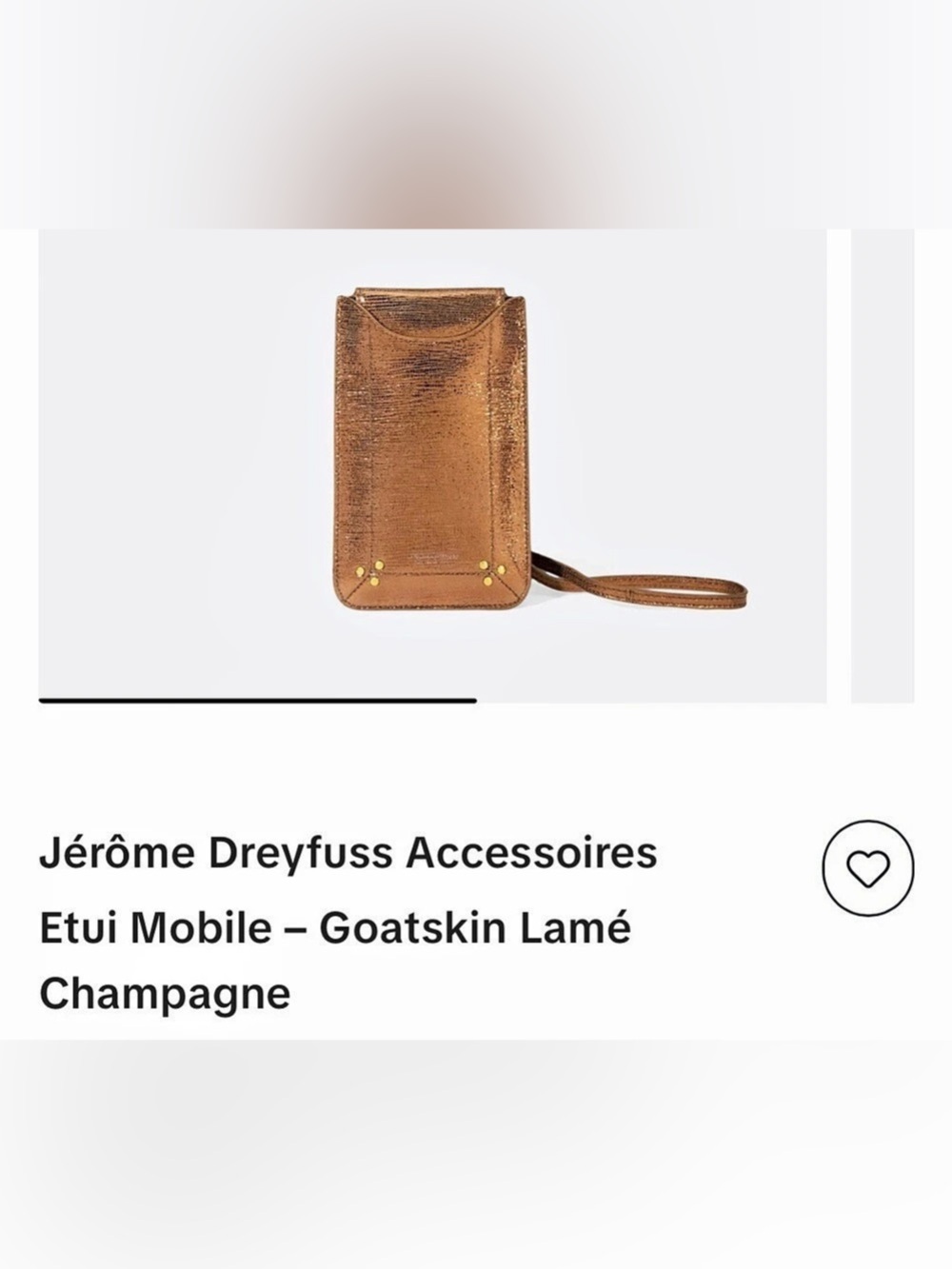 Jérôme Dreyfuss Etui Mobile Goatskin Mobile Phone Pouch Brown